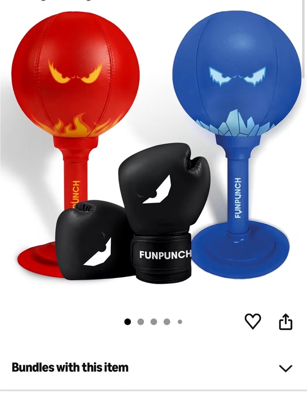 FUNPUNCH Rage-Bags (1 Red and 1 Black) + Kids Boxing Gloves NEW